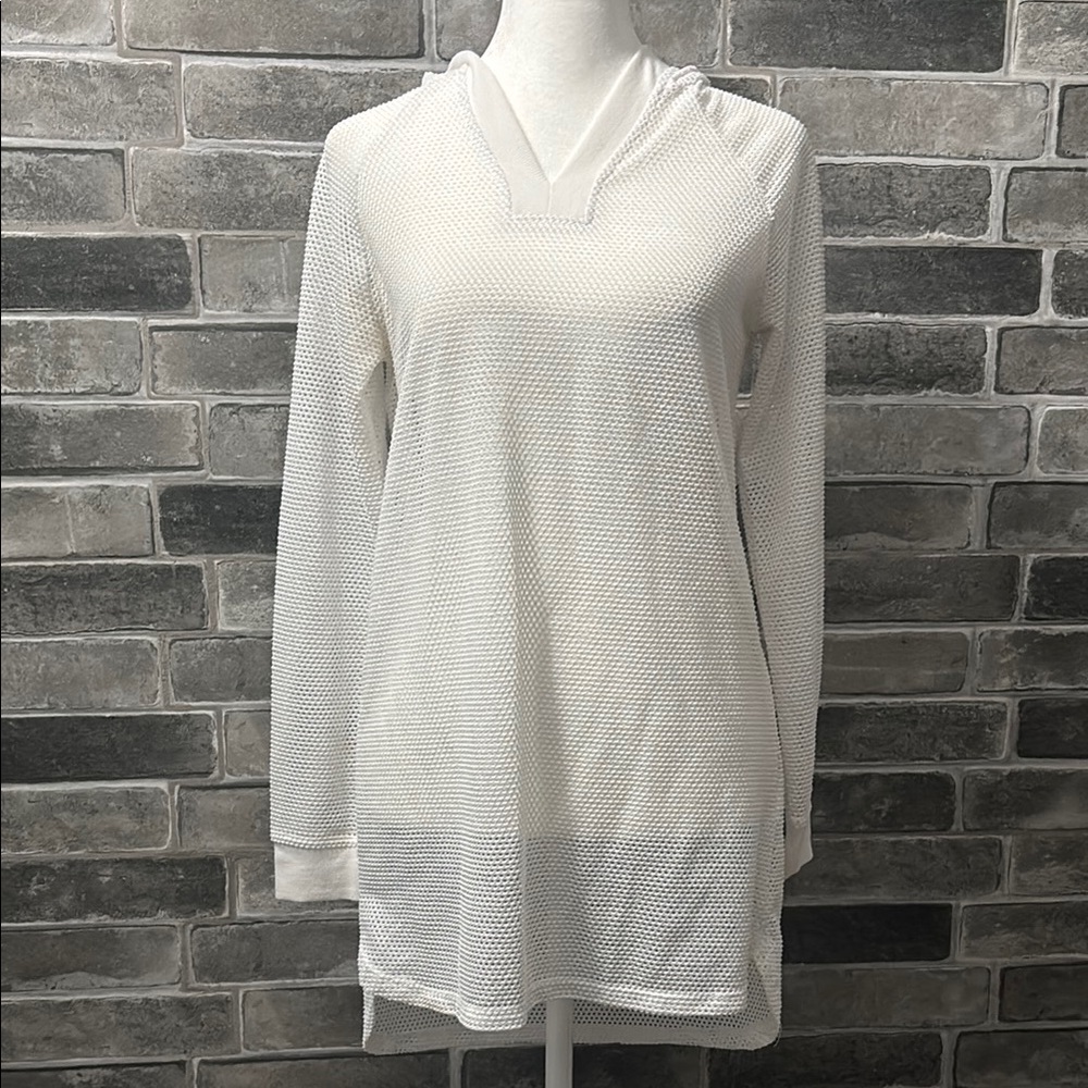 Women's White Hooded coverup